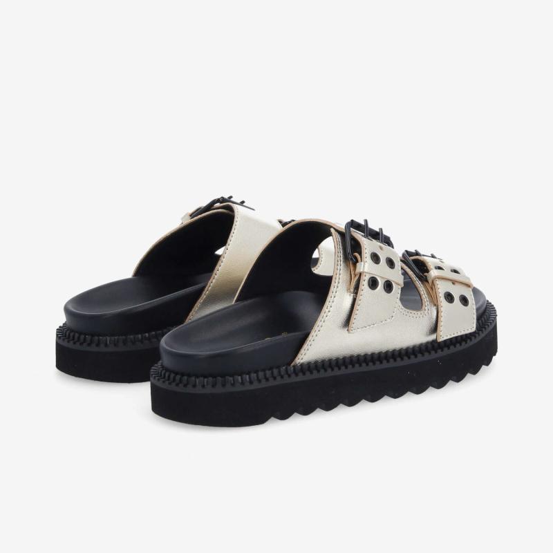 STELLA BUCKLE W - METAL LEATHER - GOLD